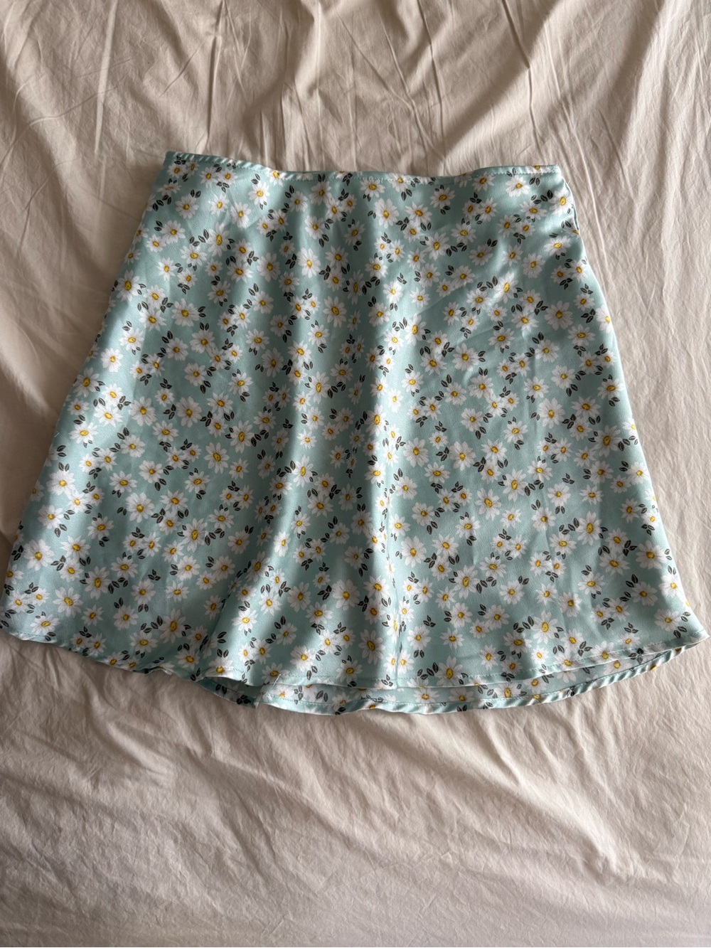 No Boundaries Light Blue Daisy A-Line Skirt